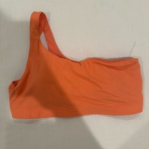 Lululemon Ribbed Nulu Asymmetrical Yoga Bra *Light Support, A/B Cup-Orange/12